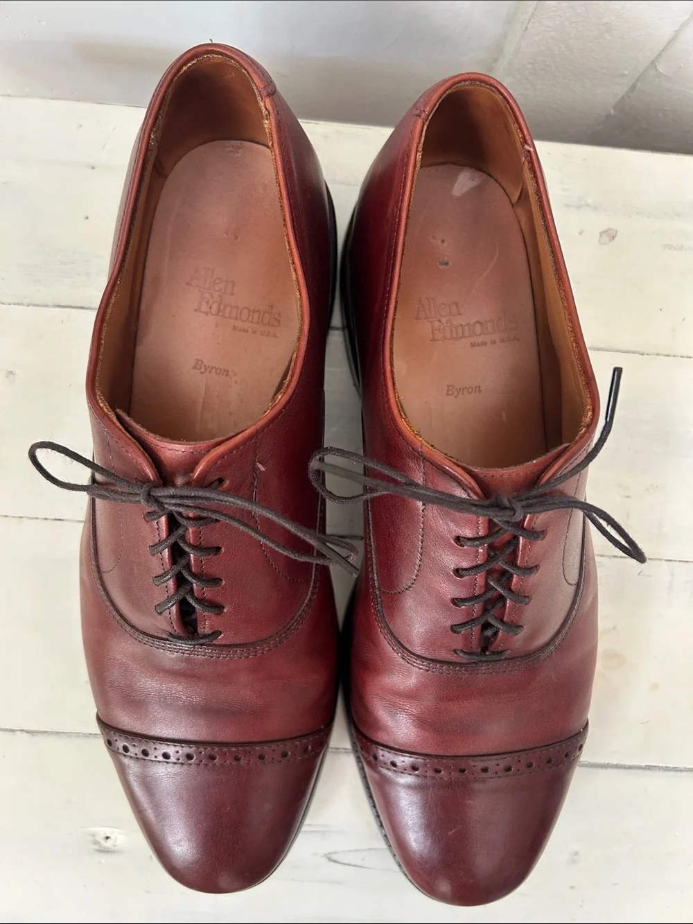 Allen Edmonds Byron Brown Leather Cap Toe Oxford Men’s Dress Shoes Size 12